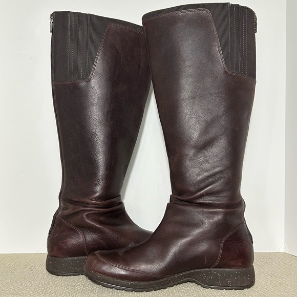Teva Afton Womens Brown Leather w/Back Zip Tall Waterproof Riding Boots SZ US 10 - Picture 7 of 11